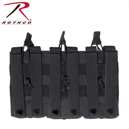 Rothco MOLLE Triple Kangaroo Rifle and Pistol Mag Pouch in Black – Model 41008