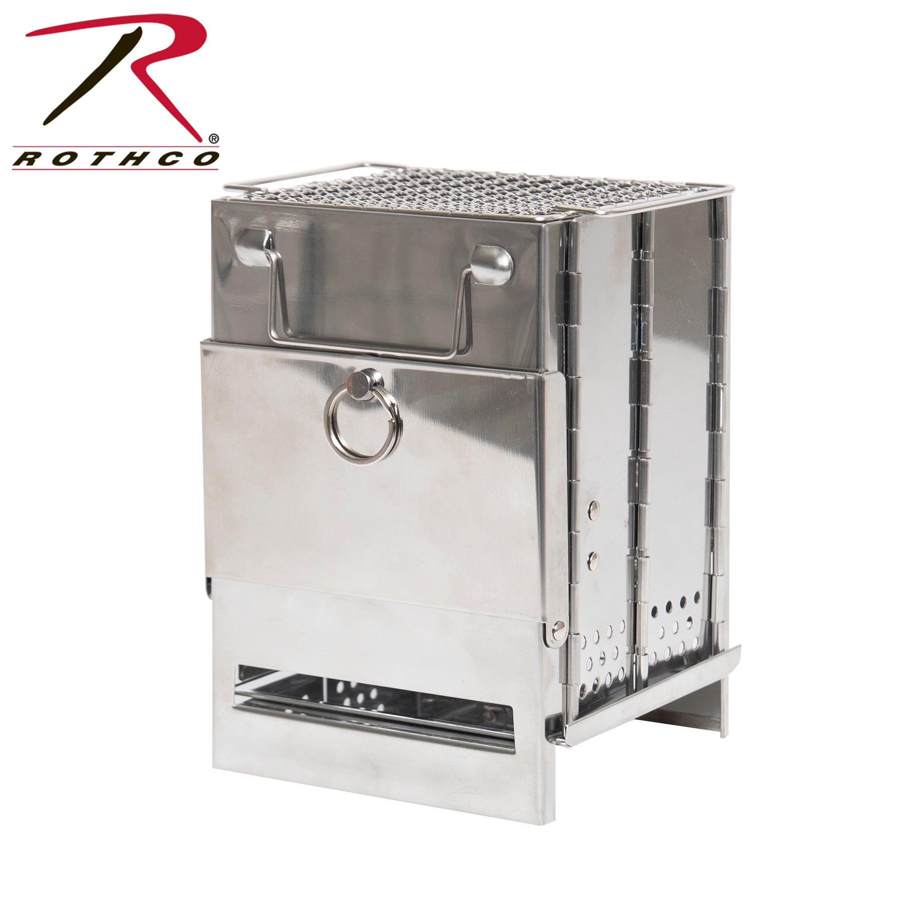 Rothco Stainless Steel Folding Camp Stove Part 1856 – Compact Portable Wood and Fuel Cooker