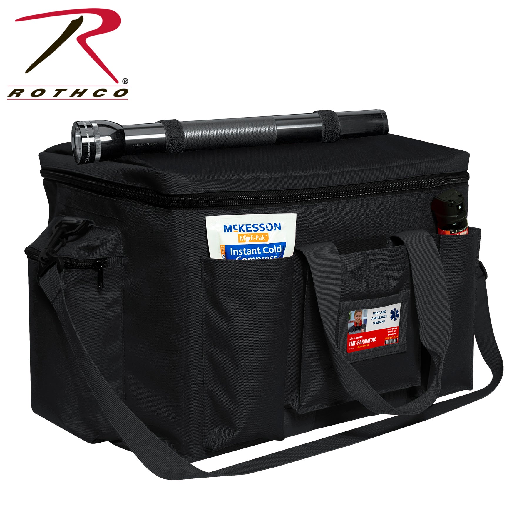 Rothco Police Equipment Bag Black - 19 x 12 x 12.5 Inches First Responder Gear Organizer