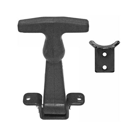 BUYERS WJ201H 4-7/8 inch Rubber Hood Catch with Black A Bracket