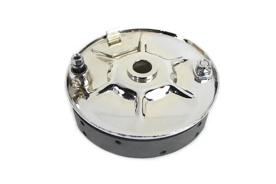 V-Twin Rear Mechanical Brake Backing Plate Kit Chrome for Harley Davidson EL/FL 1936-1945 by V-Twin