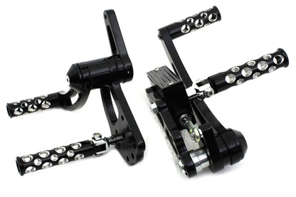 V-Twin Black Forward Control Kit for Harley Davidson FX (1970-1979) by V-Twin
