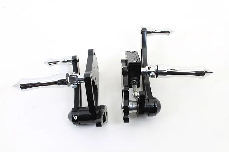 V-Twin Black Billet Extended Forward Control Set - Part No. 6635 by V-Twin