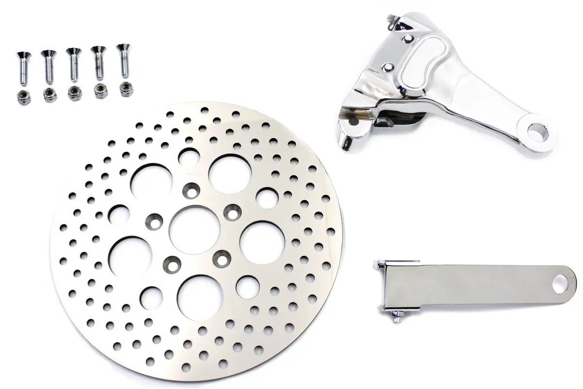 V-Twin Chrome Rear 4 Piston Caliper and 11-1/2 Inch Disc Kit for Harley Davidson XL by V-Twin