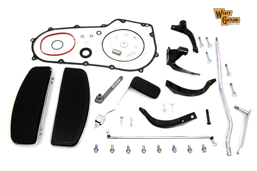 Wyatt Gatling Driver Footboard Kit with Black Brackets for Harley Davidson FXD Models by Wyatt Gatling