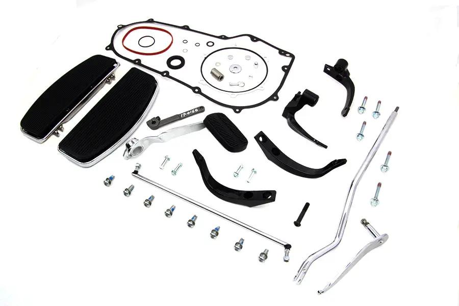 Wyatt Gatling Driver Footboard Kit with Black Brackets for Harley Davidson FXD Models by Wyatt Gatling
