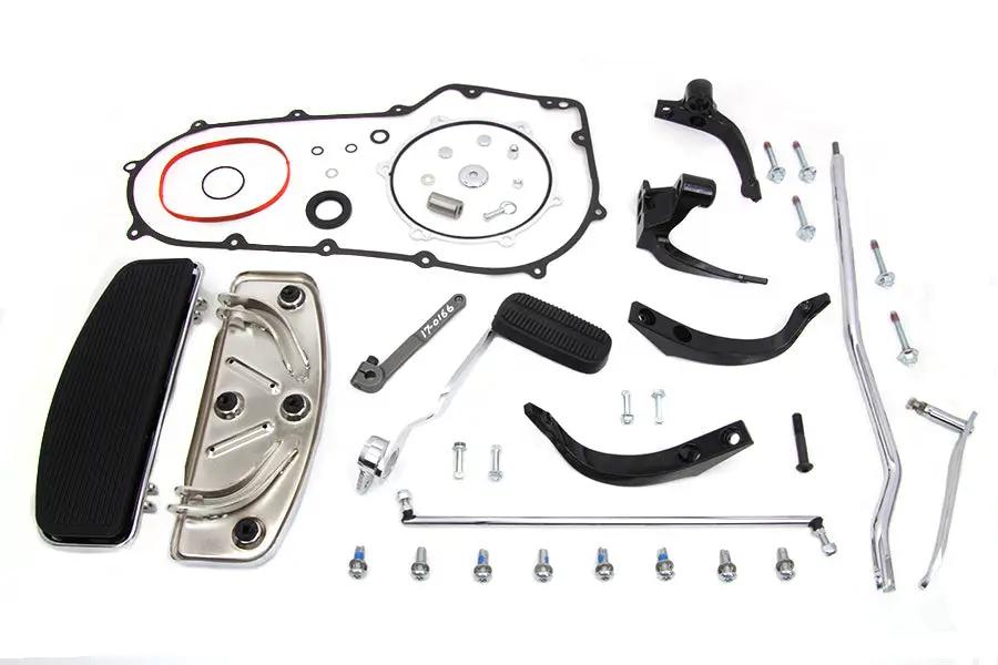 Wyatt Gatling Driver Footboard Kit with Black Brackets for Harley Davidson FXD Models by Wyatt Gatling