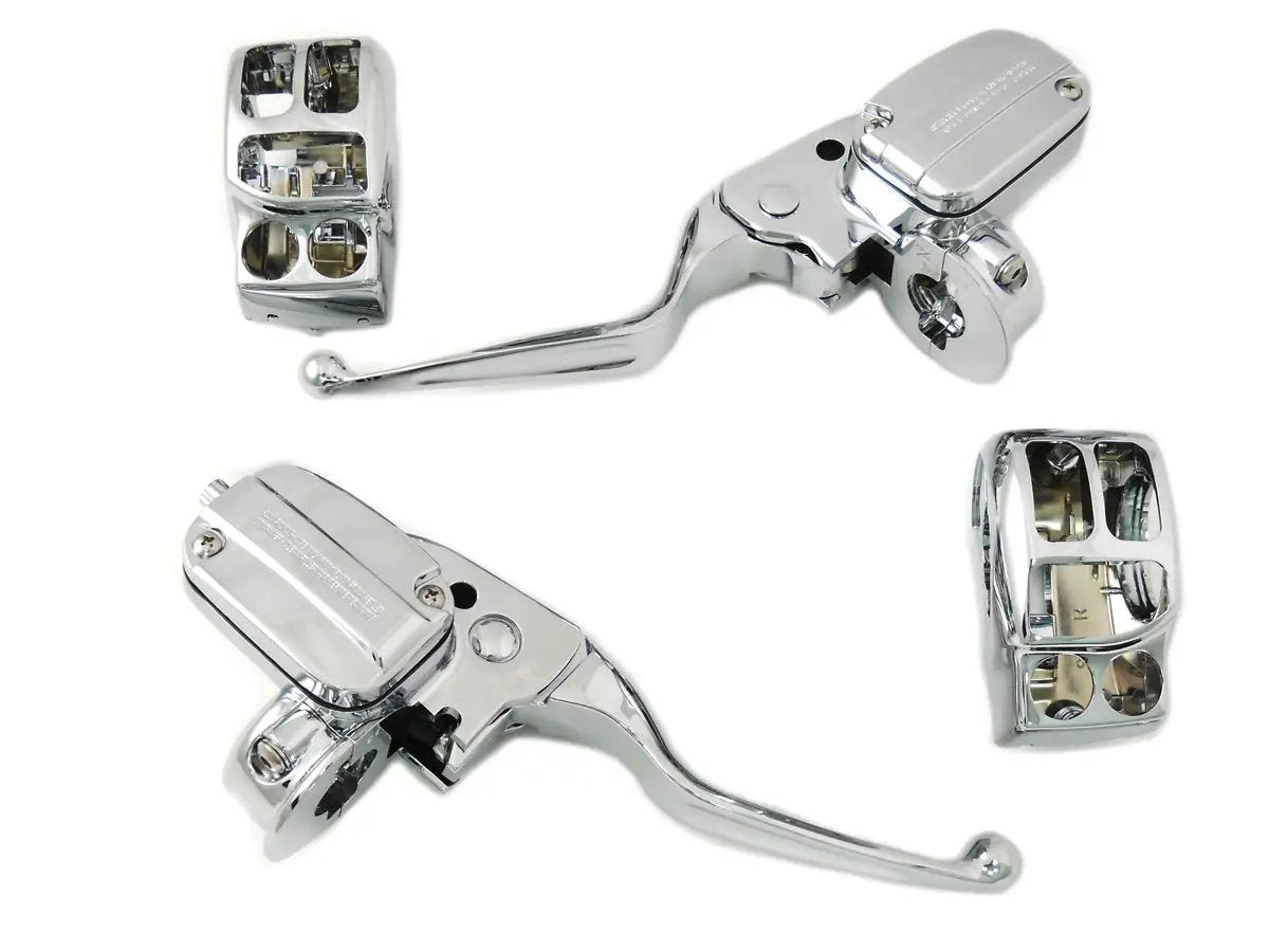 V-Twin Chrome Handlebar Control Kit with Hydraulic Clutch for Harley Davidson FLHT, FLHR, FLHX 2014-2016 by V-Twin
