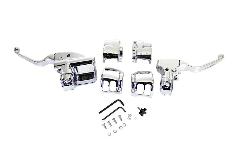 V-Twin Handlebar Control Kit Chrome for Harley Davidson FXSB, FLS, FLST, FXST (Part 78130) by V-Twin