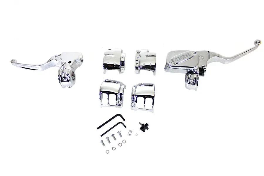 V-Twin Handlebar Control Kit Chrome for Harley Davidson FXSB, FLS, FLST, FXST (Part 78130) by V-Twin