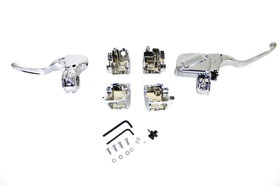 V-Twin Handlebar Control Kit Chrome for Harley Davidson FXSB, FLS, FLST, FXST (Part 78130) by V-Twin