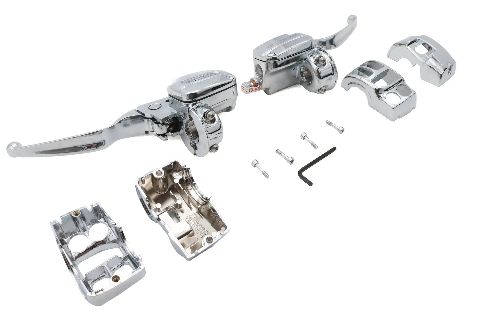 V-Twin Handlebar Control Kit Chrome for Harley Davidson FLHT, FLHX, FLHR (Part #78129) by V-Twin