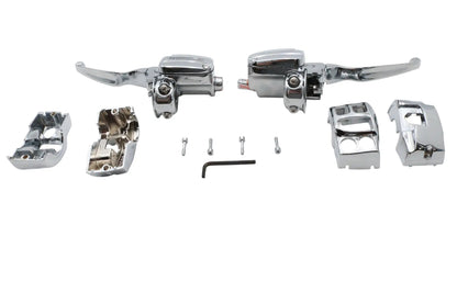 V-Twin Handlebar Control Kit Chrome for Harley Davidson FLHT, FLHX, FLHR (Part #78129) by V-Twin