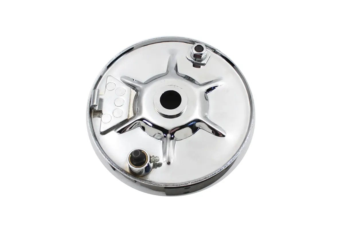 V-Twin Rear Mechanical Brake Backing Plate Kit Chrome for Harley Davidson EL and FL (Part Number 74543) by V-Twin