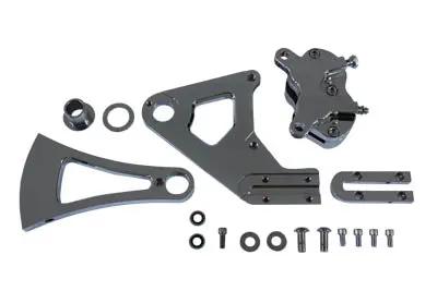 V-Twin Chrome Rear 4 Piston Caliper and Bracket Kit for Harley Davidson FXST (1987-1996) by V-Twin