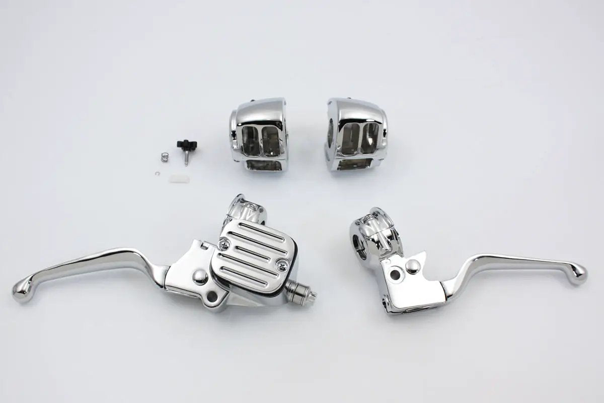 V-Twin Contour Style Chrome Handlebar Control Kit for Harley Davidson FXST (1996-2005) by V-Twin
