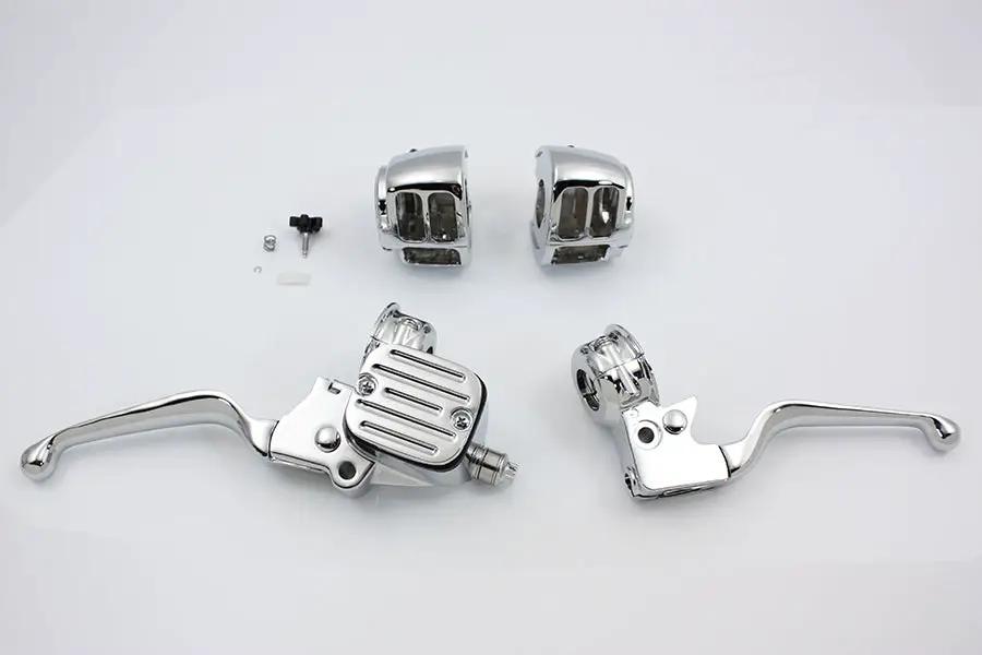 V-Twin Contour Style Chrome Handlebar Control Kit for Harley Davidson FXST (1996-2005) by V-Twin