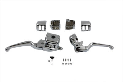V-Twin Smooth Contour Handlebar Control Kit Chrome for Harley Davidson FLST