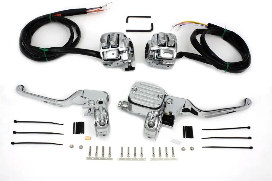 V-Twin Chrome Handlebar Control Kit for Harley Davidson FXST (1996-2005) by V-Twin