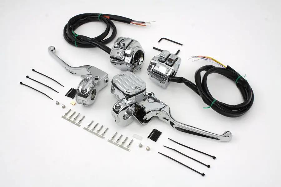 V-Twin Chrome Handlebar Control Kit for Harley Davidson FXST (1996-2005) by V-Twin