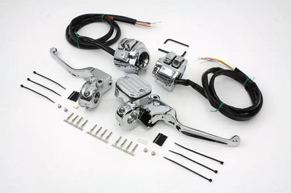 V-Twin Chrome Handlebar Control Kit for Harley Davidson FXST (1996-2005) by V-Twin