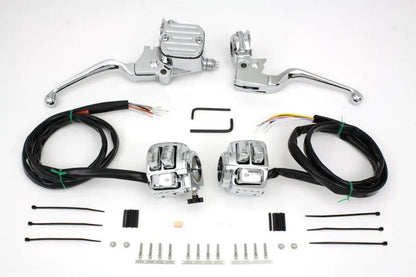 V-Twin Chrome Handlebar Control Kit for Harley Davidson FXST (1996-2005) by V-Twin