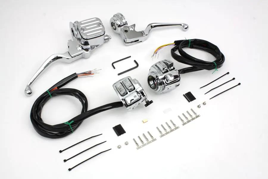 V-Twin Chrome Handlebar Control Kit for Harley Davidson FXST (1996-2005) by V-Twin