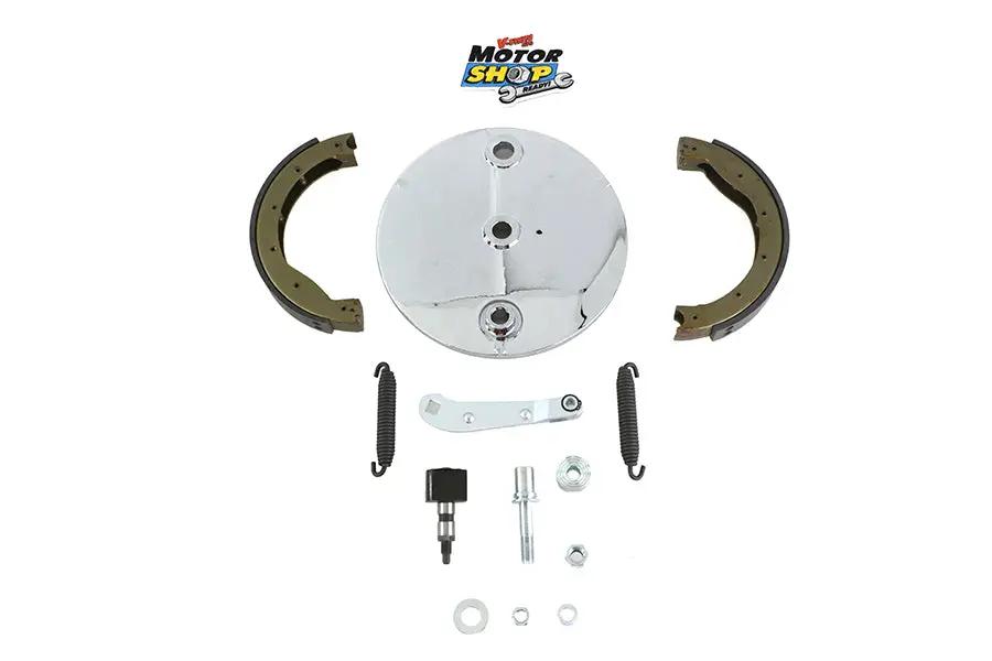 Motorshop Rear Brake Backing Plate Kit Polished for Harley Davidson XL and K Models by Motorshop