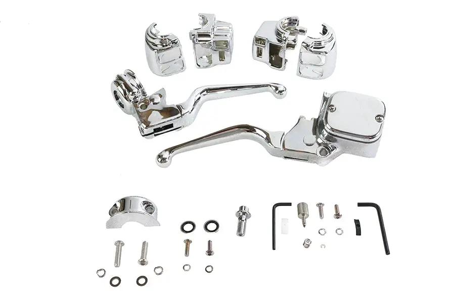 V-Twin Chrome Handlebar Control Kit for Harley Davidson FLT Models - Part 87305 by V-Twin