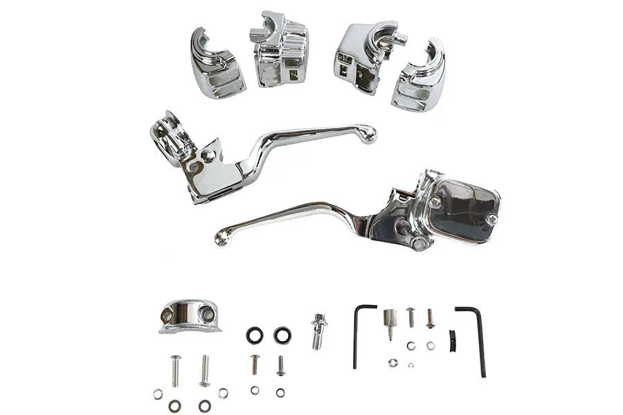 V-Twin Chrome Handlebar Control Kit for Harley Davidson FLT Models - Part 87305 by V-Twin