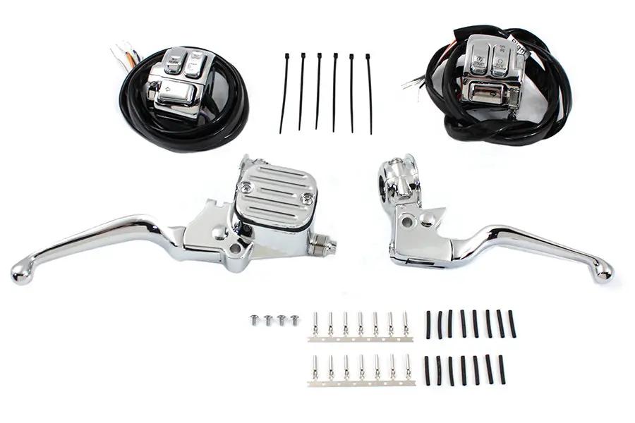 V-Twin Chrome Handlebar Control Kit for Harley Davidson FXST & FLST (Part #73153) by V-Twin