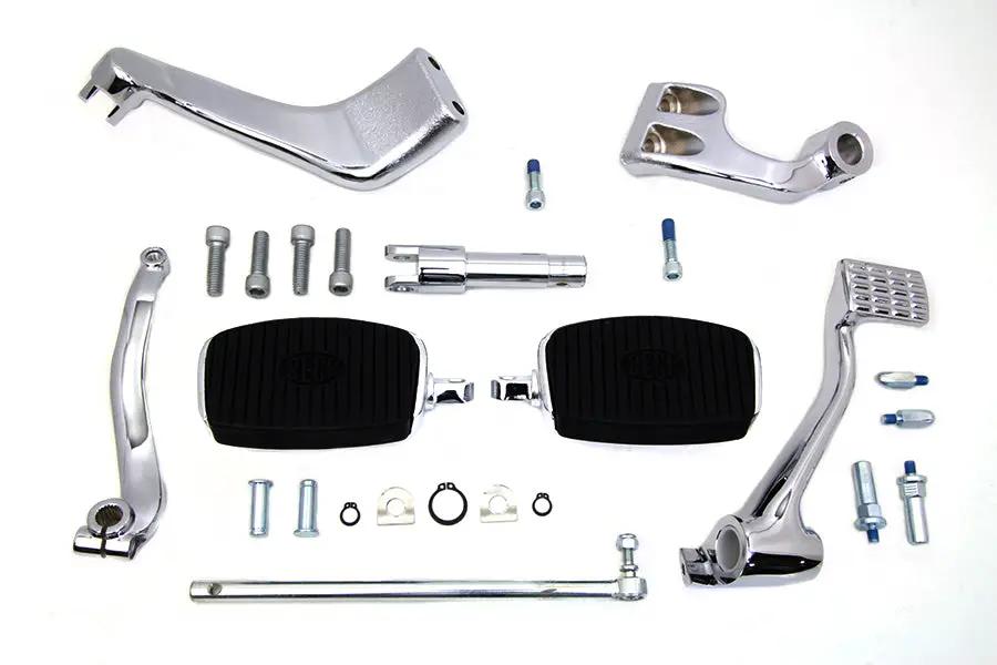 V-Twin Chrome 3 Inch Extension Mid Control Kit with Mini Footboards for Harley Davidson XL by V-Twin