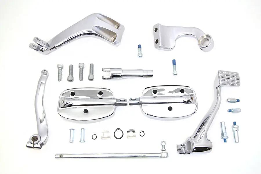 V-Twin Chrome 3 Inch Extension Mid Control Kit with Mini Footboards for Harley Davidson XL by V-Twin