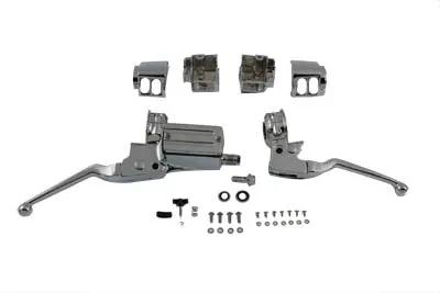 V-Twin Chrome Handlebar Control Kit for Harley Davidson Models - 3/4 Inch Bore with Master Cylinder, Switch Housings, and Clutch Handle by V-Twin