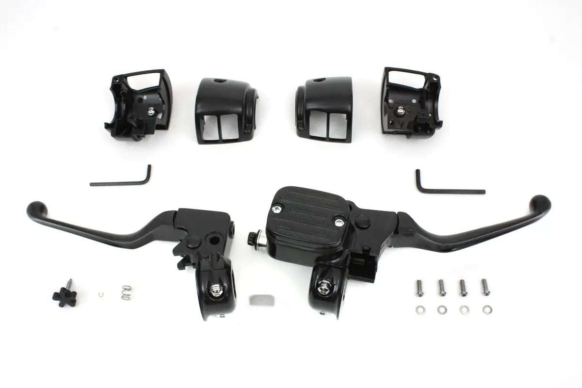 V-Twin Handlebar Control Kit Black for Harley Davidson FXST & FLST (Part #07-0641NMB *10S) by V-Twin
