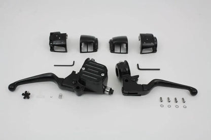 V-Twin Handlebar Control Kit Black for Harley Davidson FXST & FLST (Part #07-0641NMB *10S) by V-Twin
