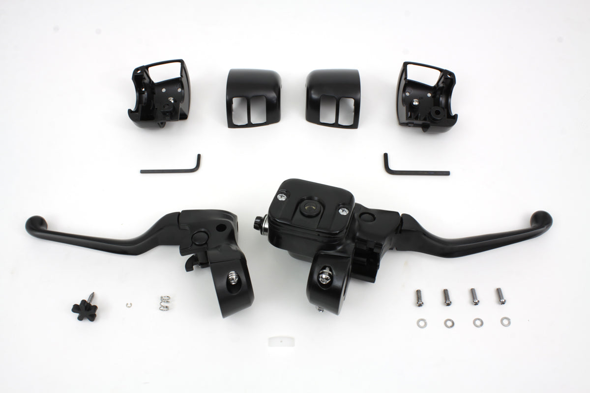 V-Twin H07-0689MB Smooth Contour Black Handlebar Control Kit for Harley-Davidson FLST