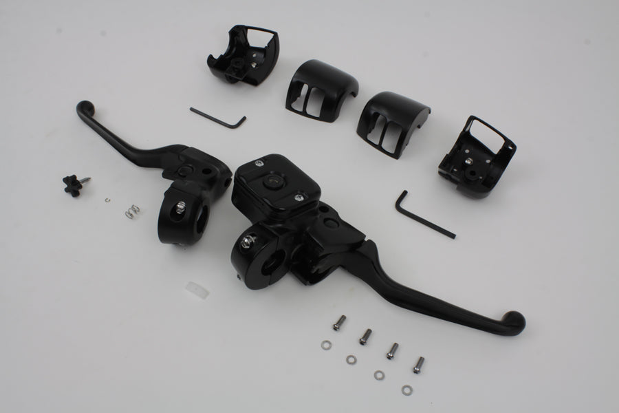 V-Twin H07-0689MB Smooth Contour Black Handlebar Control Kit for Harley-Davidson FLST