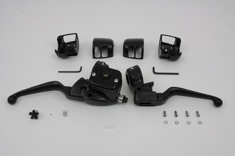 V-Twin H07-0689MB Smooth Contour Black Handlebar Control Kit for Harley-Davidson FLST
