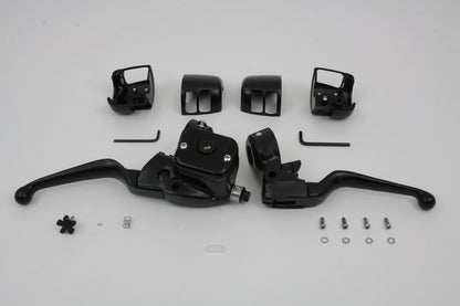 V-Twin H07-0689MB Smooth Contour Black Handlebar Control Kit for Harley-Davidson FLST