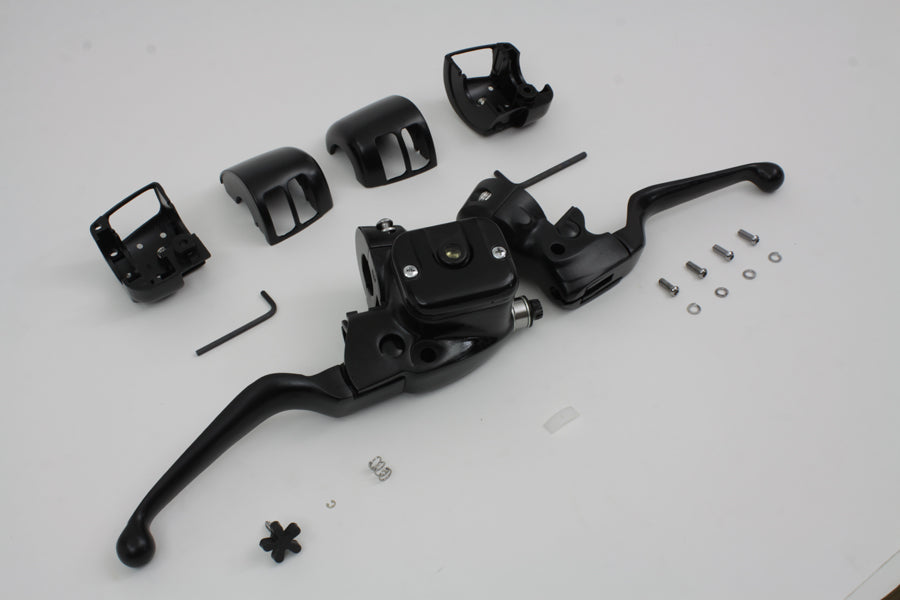 V-Twin H07-0689MB Smooth Contour Black Handlebar Control Kit for Harley-Davidson FLST