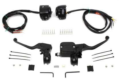 V-Twin Handlebar Control Kit Black for Harley Davidson FXST & FLST (Part #07-0641NMBK) by V-Twin