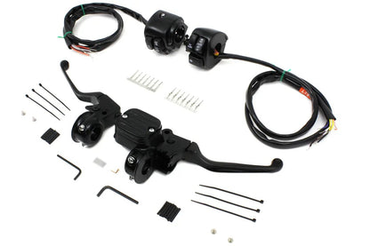 V-Twin Handlebar Control Kit Black for Harley Davidson FXST & FLST (Part #07-0641NMBK) by V-Twin