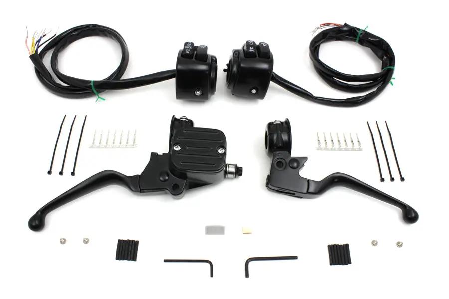 V-Twin Handlebar Control Kit Black for Harley Davidson FXST & FLST (Part #07-0641NMBK) by V-Twin