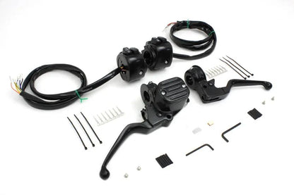 V-Twin Handlebar Control Kit Black for Harley Davidson FXST & FLST (Part #07-0641NMBK) by V-Twin
