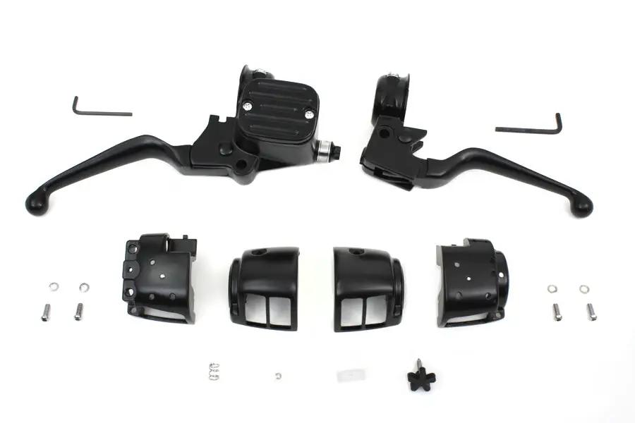 V-Twin Contour Style Handlebar Control Kit Black for Harley Davidson FXST (1996-2005) by V-Twin