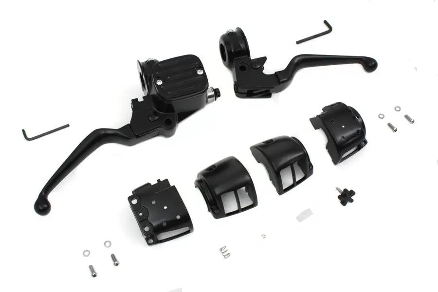 V-Twin Contour Style Handlebar Control Kit Black for Harley Davidson FXST (1996-2005) by V-Twin