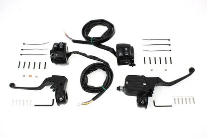V-Twin Handlebar Control Kit with Switches for Harley Davidson FXST - Black, Part #07-0642MBK by V-Twin