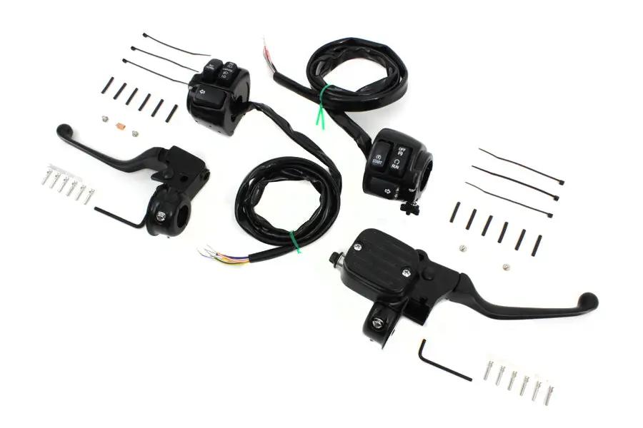 V-Twin Handlebar Control Kit with Switches for Harley Davidson FXST - Black, Part #07-0642MBK by V-Twin