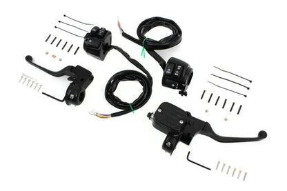 V-Twin Handlebar Control Kit with Switches for Harley Davidson FXST - Black, Part #07-0642MBK by V-Twin